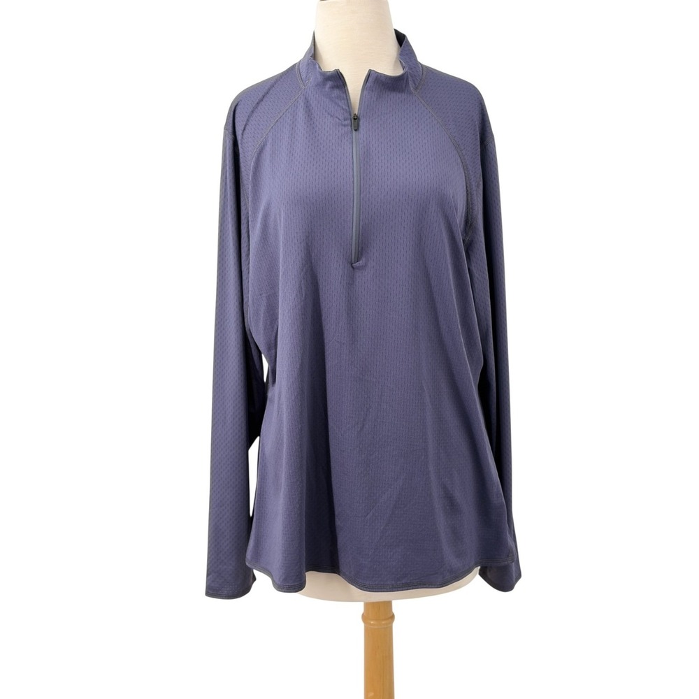 REI Co-op‎ Womens 1/4 Zip Pullover Blue Gray Activewear Hiking Top Size 2X